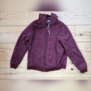 Mountain Ridge Burgundy Sherpa-Lined Full-Zip Hoodie M/M